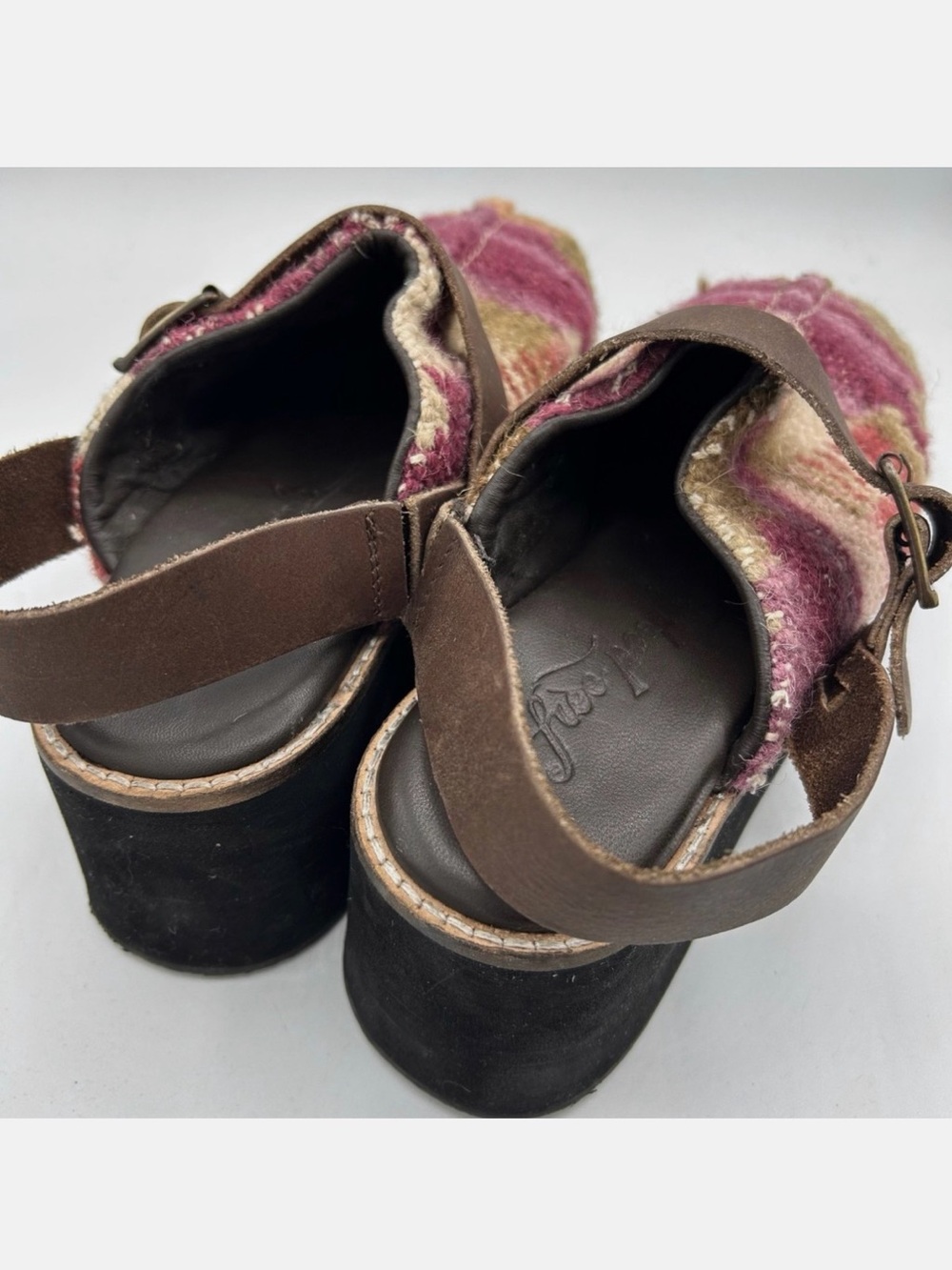Free People Pink & Brown Platform Slingback Clogs - Picture 4 of 6